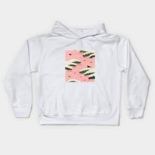 Pink Sky illustration Kids Hoodie